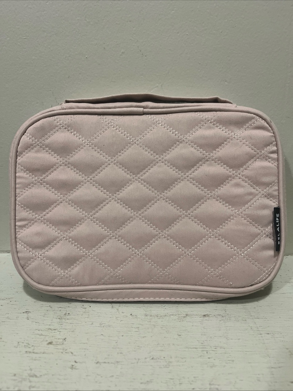 Quilted Light Pink Women's Travel Pouch - Compact Organizer